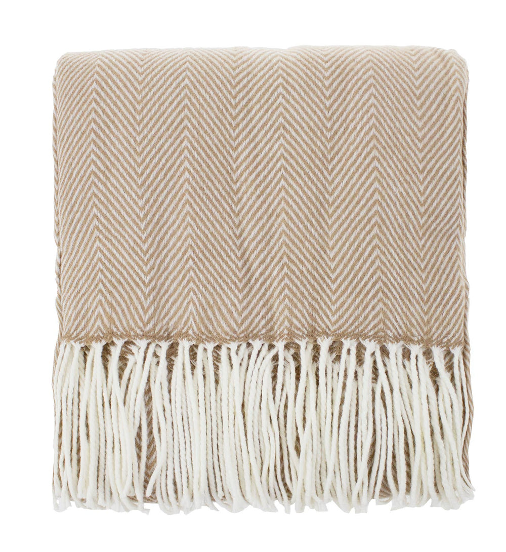 Herringbone Fringed Throw Blanket